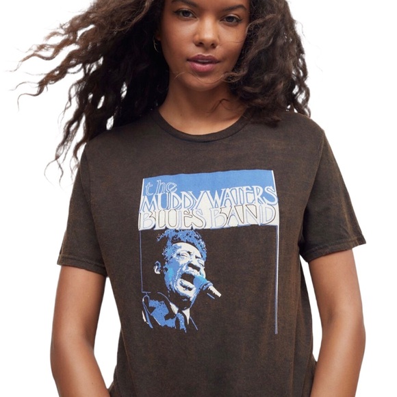 Urban Outfitters The Muddy Waters Blues Band Graphic Tee Black Graphic Shirt NEW - Picture 7 of 9
